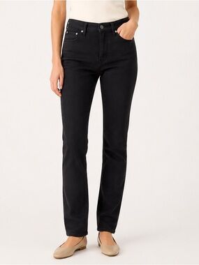 GAP 1969 Classic Straight Mid Rise Black Jeans Size 26/2 Regular